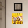 thumbnail image 3 of 16 Inch Wall Clock Battery Operated Square Clock Decorative for Office, Kitchen, Outdoor, Living Room，Cute Pig Fence Sunflower Creative, 3 of 4