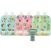 WeeSprout Double Zipper Reusable Food Pouches for Babies & Toddlers, Educational, 5 fl oz