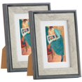 thumbnail image 1 of Ensemble de Cadres Photo en Plastique - 2 Pcs Cadre Photo Rectangulaire 4x6 Pouces Cadre de Table, 1 of 10