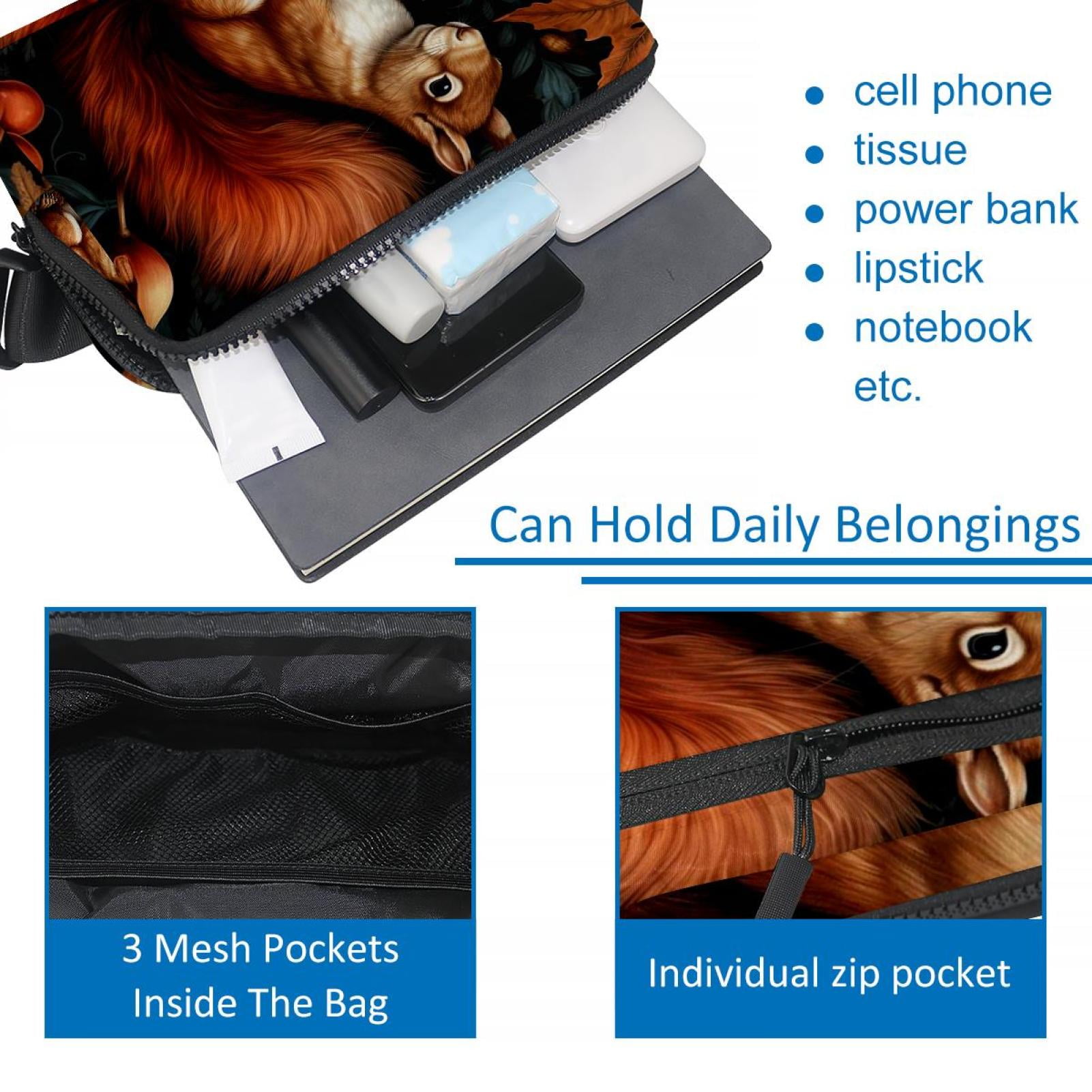 Squirrel Lightweight Adjustable Extension Strap Unisex Fanny Pack Waist Pack Cross Body Bag