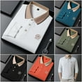 thumbnail image 2 of Men's Autumn Crown H Embroidered Polo Long Sleeve Shirt - Stylish and Comfortable, 2 of 11