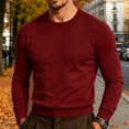 thumbnail image 4 of Fanshiluo Men's Crew Neck Long Sleeve Shirt, Soft Knit Casual Pullover Tops,L,Big and Tall Men, 4 of 4