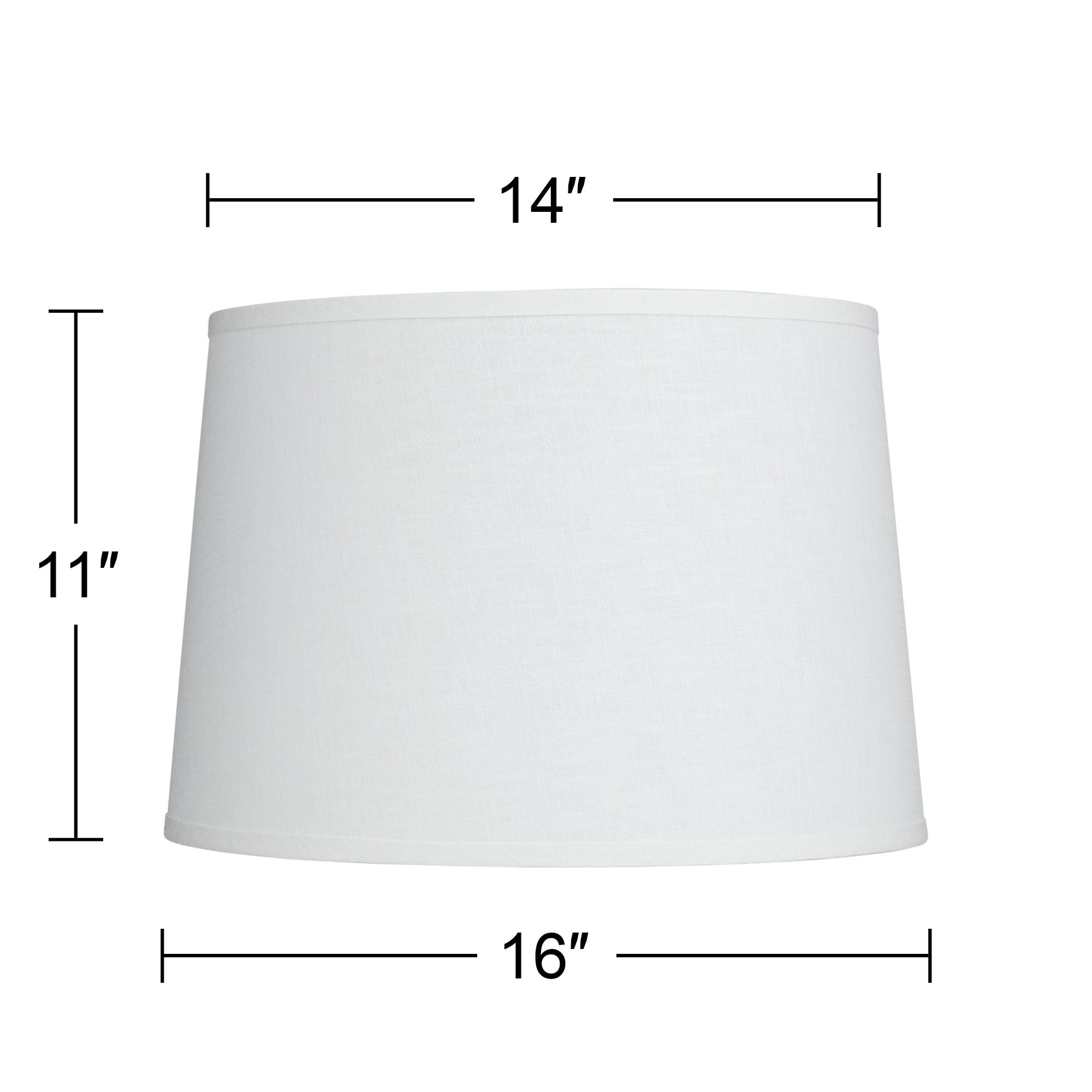 Springcrest Collection Hardback Tapered Drum Lamp Shade White Medium 14" Top x 16" Bottom x 11" High Spider with Replacement Harp and Finial Fitting