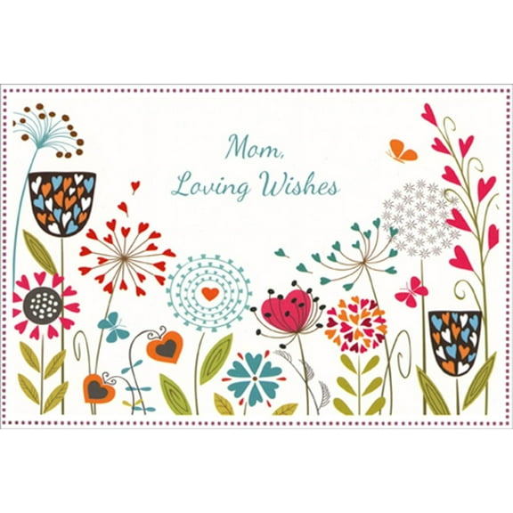 Pictura Flowers Graphics Made with Heart Patterns Mother's Day Card for Mom