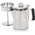 thumbnail image 1 of Camping Coffee Pot Stainless Steel, Coffee Pot Outdoors, Durable Stove Top Brew Coffee Maker on Fire, Ideal for Group Camping, Hiking, Backpacking, RV and Travel, 9 Cups, 1 of 8