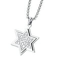 thumbnail image 2 of 555Jewelry Stainless Steel Star of David Necklace for Men & Women, Box Chain Patterned Star Of David Necklace for Women, Small Jewish Star Necklace, Mens Jewish Star Necklace, 20 Inch, Silver, 2 of 9