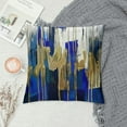 thumbnail image 2 of PHYHOO   Abstract Art Cushion Cases Navy Gold Grey Pillow Covers, Geometry Stripe Throw Pillow Covers  Golden Metallic Sequins Dark Blue Tie Dye Modern Cushion Cases, 2 of 5