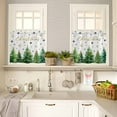 thumbnail image 4 of Christmas Tree Kitchen Curtains and Valances Set, Merry Christmas Snowflakes Gold Rod Pocket Window Valance 18 Inch Window Curtain Panels for Living Room Bedroom Laundry, 27.5x24in, 3 Pieces, 4 of 7