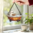 thumbnail image 4 of Lotusprinthandmade Cute Ghost Reading Book Bathroom Custom Shape Window Hanging Suncatcher 6in, 4 of 6