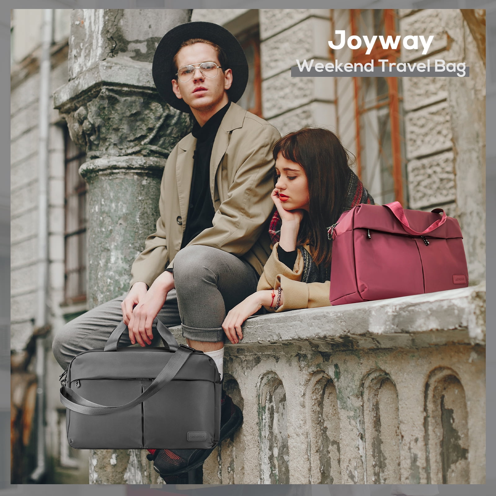 Joyway Travel Duffel Bag with Laptop Compartment, 15.6" Carry-On Bag, Sports Gym Bag with Shoulder Strap, Weekend Travel Bag