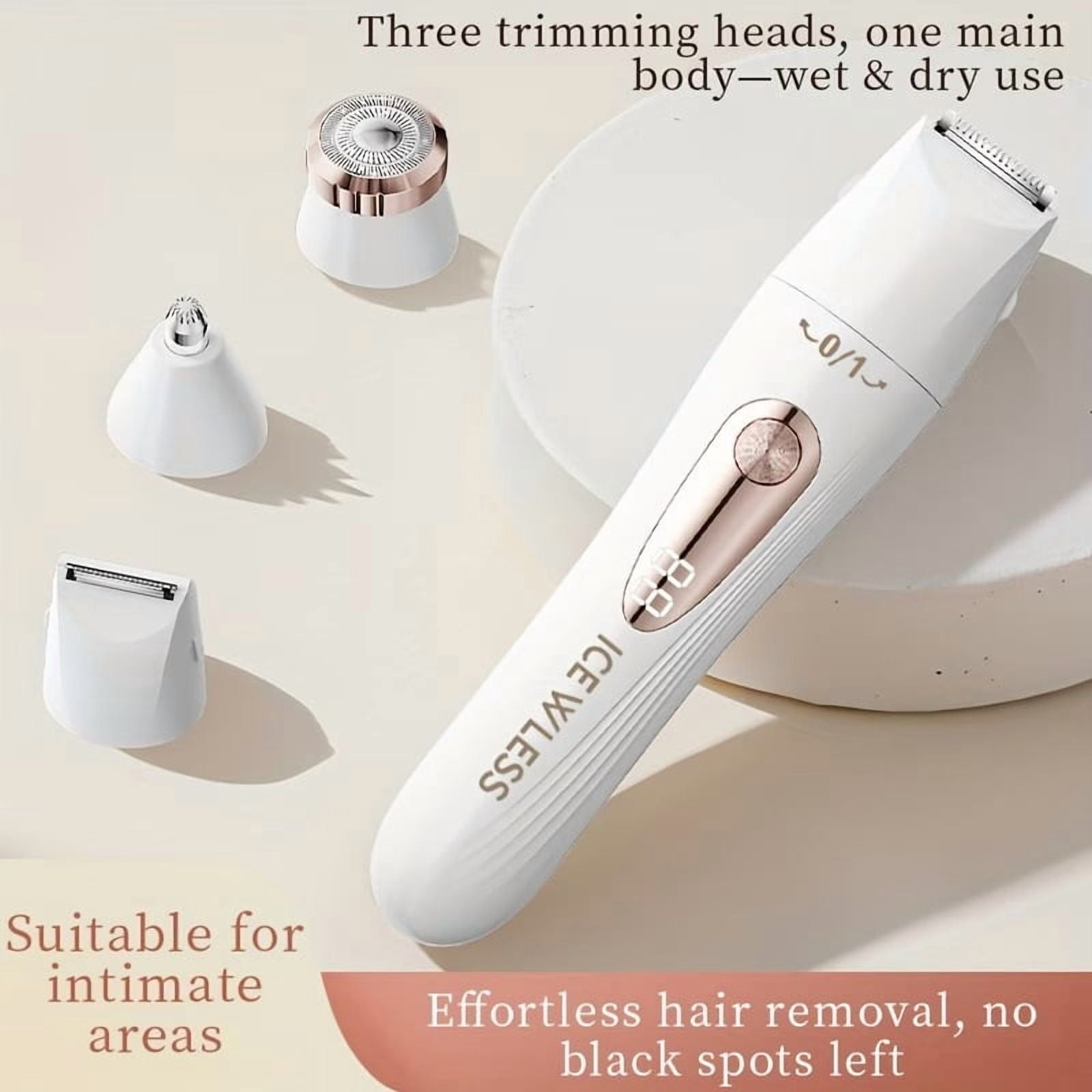 Multifunctional Rechargeable Grooming Shaver for Men Women and Pets - Portable Cordless Trimmer with 5 Attachments for Beard Body Hair and Pet Fur