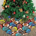 thumbnail image 3 of Christmas Tree Skirt, American Football Soft Plush Christmas Tree Decorations Indoor, Tree Skirts Mat for New Year Halloween Holiday Christmas Party Decor 30", 3 of 6