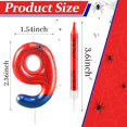thumbnail image 2 of Ekuci Spider Themed Birthday Candle Set, Red & Blue, Number 9, Ideal for Boys & Girls Parties, 13 Pcs, 2 of 7