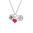 thumbnail image 2 of Delight Jewelry Silvertone Large Script Letter - X - 3/4'' Disc - Red Heart Nurse Strong Zoe Necklace, 2 of 4