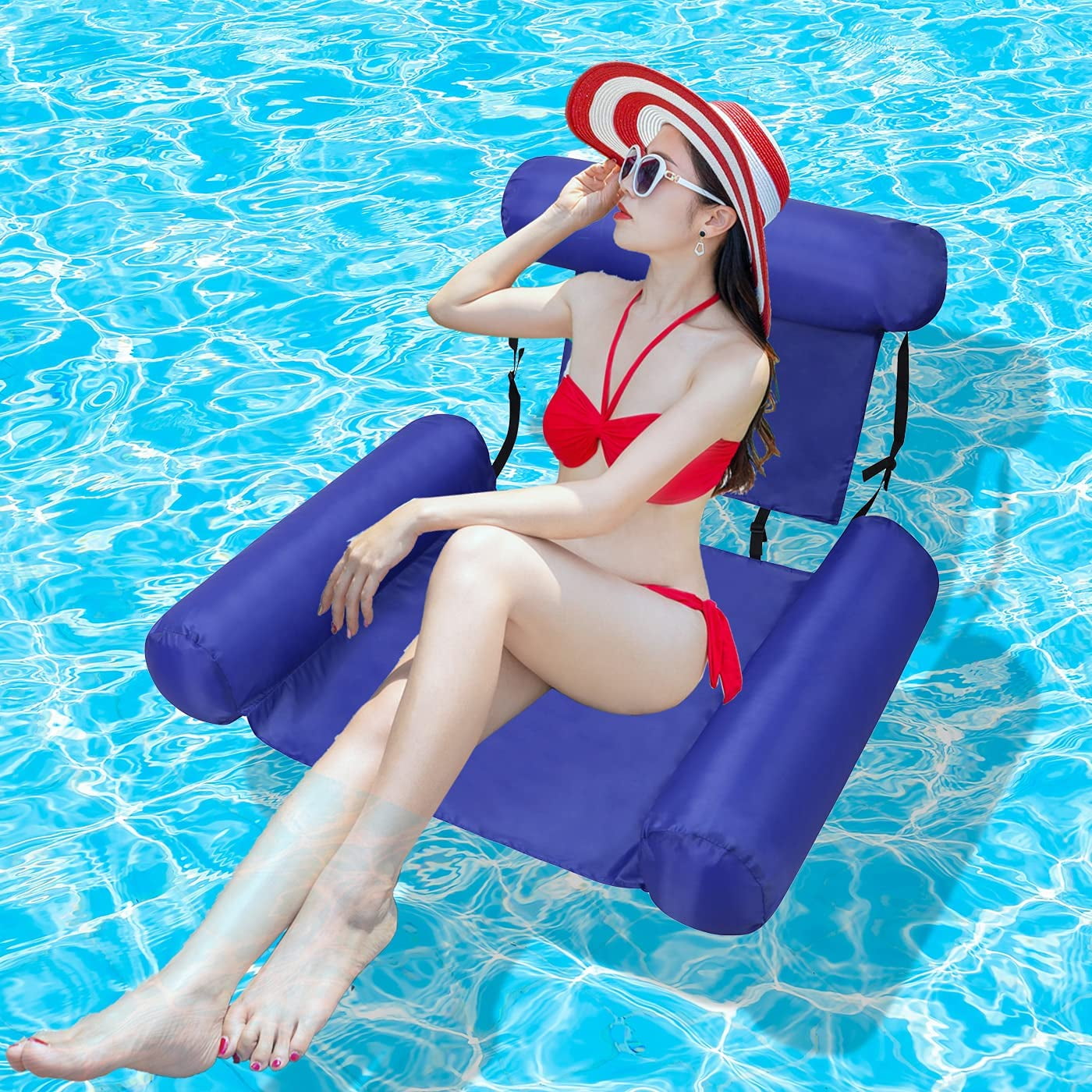 Details about   Durable Inflatable Pool Chair Floating Hammock Relaxing Lounge 100x120cm 