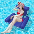 thumbnail image 1 of Water Pool Lounge Chair Float for Adults, Inflatable Swimming Hammock Float Foldable Seat Lounger Recliner (Blue), 1 of 7
