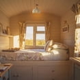 thumbnail image 4 of FSLiving RV Hardwired White Dome Hemp Rope Wall Light, 12V Retro Wood RV Decorative Light Ceiling Light Flower Fixtures Ceiling Mount, E26 2700K Bulb Included Country Semi Flush Mount for RV Camper, 4 of 7