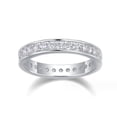 thumbnail image 3 of Bow Jewelry 0.91 Ct Round Cut Moissanite Rings for Gifts - Elegant 14K White Gold Plated Rings - Wedding Eternity Band for Women - A Gorgeous Anniversary Gift for Her - Perfect for Daily Wear, 3 of 8