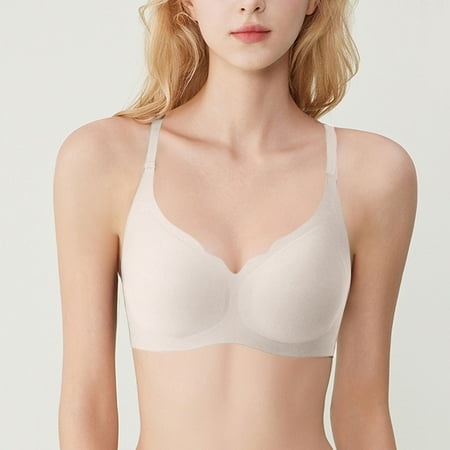 Srogem Womens Bras Plunge No Underwire Seamless Bra Push Up Bralette Full Coverage Everyday Bra Everyday Sleep Bralettes