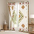 thumbnail image 3 of Manfei Retro Rustic Aztec Curtains Pack of 2 (42x84 Each),Vinatge Geometric Rhombus Curtains Blackout,Beige Brown Bedroom Curtains For Men Women,Breathable Home Decor, 3 of 6