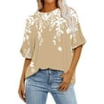 thumbnail image 2 of Shorts pour Femmes, Chemises pour Femmes, Mode Décontractée pour Dames, Chemise Ample à Manches Courtes Imprimée, 2 of 5