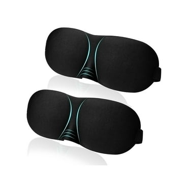 3D Sleep Mask 2-Pack - Blackout Eye Masks For Side Sleepers With Memory Foam, Adjustable & Washable