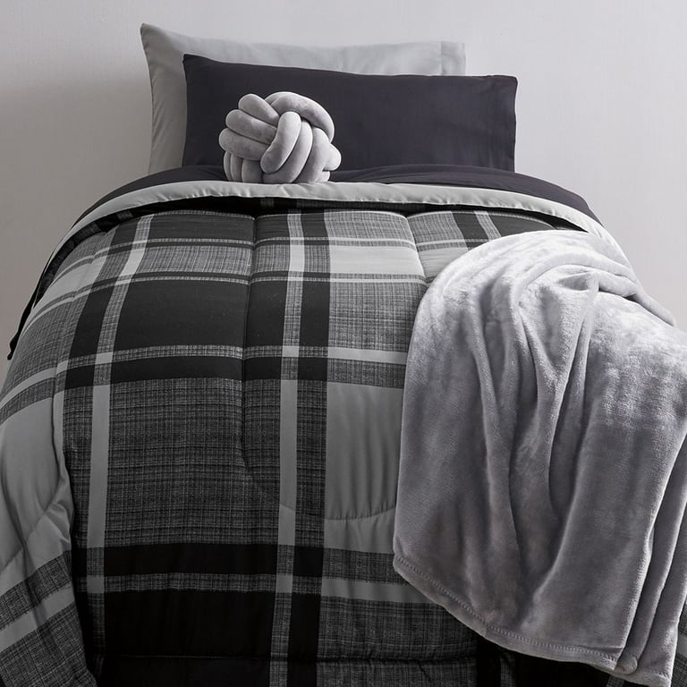 Black and gray reversible comforter discount