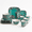 Turquoise, variant on Turquoise 16-Piece Porcelain Square Dinnerware Set for 4, Microwave and Dishwasher Safe