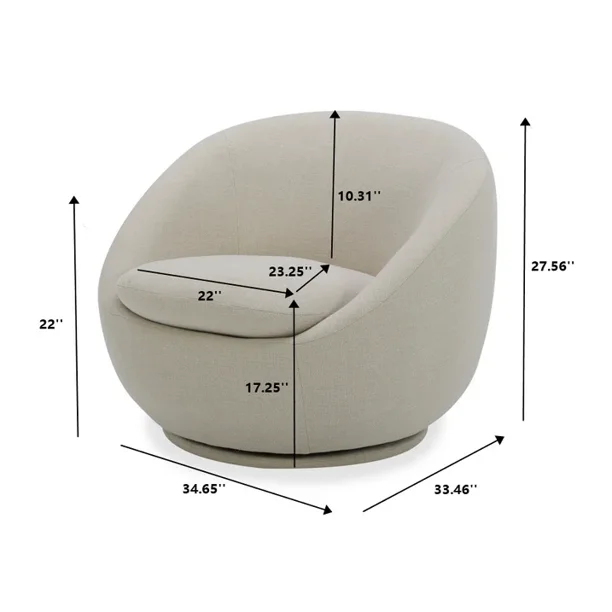 Better Homes & Gardens Mira Swivel Chair, Linen - Walmart.ca