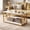 White+gold, variant on Farmhouse Coffee Table, 43" Center Table with Storage & X-Shaped Frames, 2-Tier Modern Accent Cocktail Tea Table, Rectangular Wooden Living Room Tables for Small Spaces, Rustic Brown
