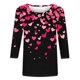 thumbnail image 4 of Xuyuer Valentines Day Lightweight Heart Pattern Tunic Spring Summer Shirts T-Shirts Graphic Tee Tops Womens Casual 3/4 Sleeve Shirts Dressy Round Neck Tops Fashion, 4 of 5
