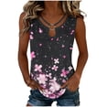 thumbnail image 2 of Favoffer Women's Printed Blouse V Neck Sleeveless Tank Lightweight Loose Fit Summer Daily Inner Outer Casual Top, 2 of 6