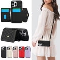thumbnail image 3 of Fashion crossbody wallet phone leather case for Samsung Note 10 plus, card holder and lanyard, 3 of 10
