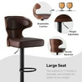 thumbnail image 7 of Hawsaiy Bar Stools Set of 3, Adjustable Height 24.5"-33.5", Bentwood Swivel Barstools with Back & Footrest, PU Leather Upholstered Bar Chairs for Kitchen Island, Dining Room, Home Bar, 7 of 7