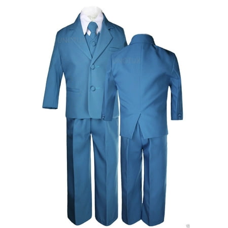 

Kid Boy Baby Teen Formal Wedding Green Teal Blue Tuxedo Turquoise Aqua Suit S-20
