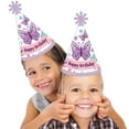 thumbnail image 2 of Big Dot of Happiness Beautiful Butterfly - Cone Happy Birthday Party Hats for Kids and Adults - Set of 8 (Standard Size), 2 of 7