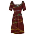 thumbnail image 5 of of desires - Colorful abstract Brown Layers Sleeveless Dress long sleeve dresses dress for woman, 5 of 7