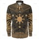 thumbnail image 1 of Camisas de manga larga con estampado de emblema étnico filipino en 3D vintage de tamaño pequeño para hombre, blusas con estampados tribales filipinos, 1 of 6