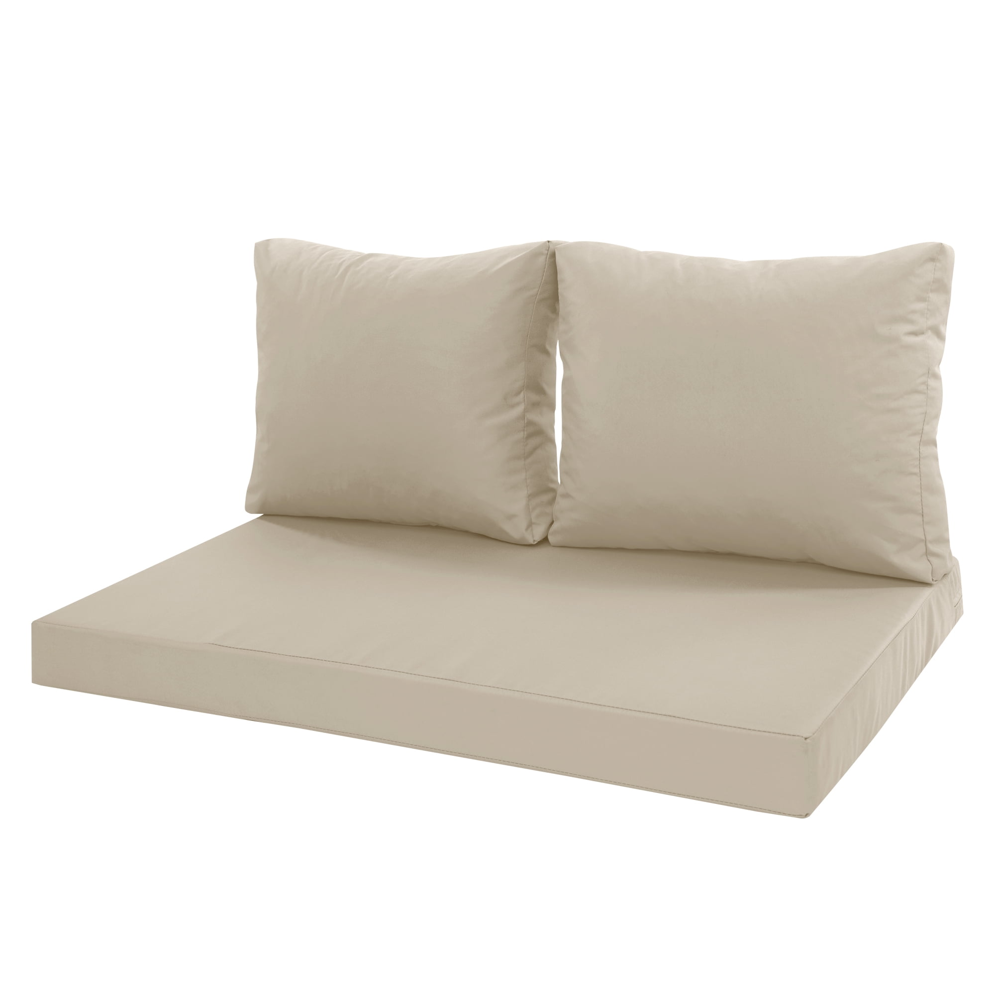Outdoor Loveseat Cushions, Waterproof Weather & Fade Resistant Seat and Backrest Cushion Set for Couch, Swing, Bench, 46 x 26 Inch, Beige