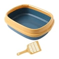 thumbnail image 2 of Caja de arena semiabierta Salvador para gatos portátil desmontable Amarillo Azul Bandeja de arena para gatos, 2 of 10