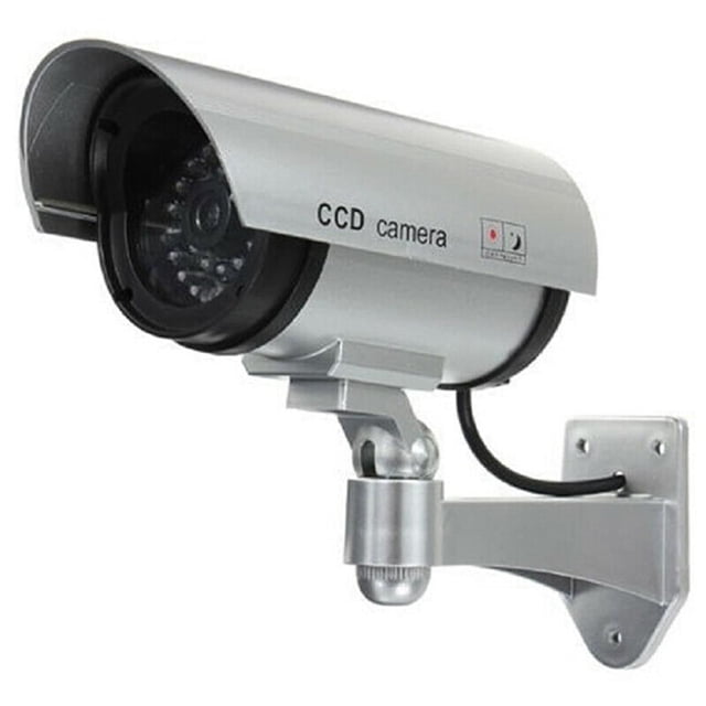 Cámara ficticia Cámara de vigilancia ficticia - Cámara falsa con luz LED roja - Engañosamente real para pared y techo - Requiere 2 pilas AA Adepaton LN-0497