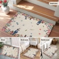 thumbnail image 5 of Spring Floral Birds Entryway Rug 2'x3'&nbsp; Non Slip Front Door Mats, Butterflies Daisy Farmhouse Flowers Entrance Rugs Indoor Outdoor Carpet, Washable Floor Mats Small Area Rug for Bedroom Kitchen, 5 of 8