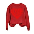 thumbnail image 4 of Penkiiy Chandail en Molleton Imprimé Cœur pour Femmes Manches Longues Col Rond Décontracté Ample Vintage Amour Graphique Chandail TG Rouge, 4 of 4