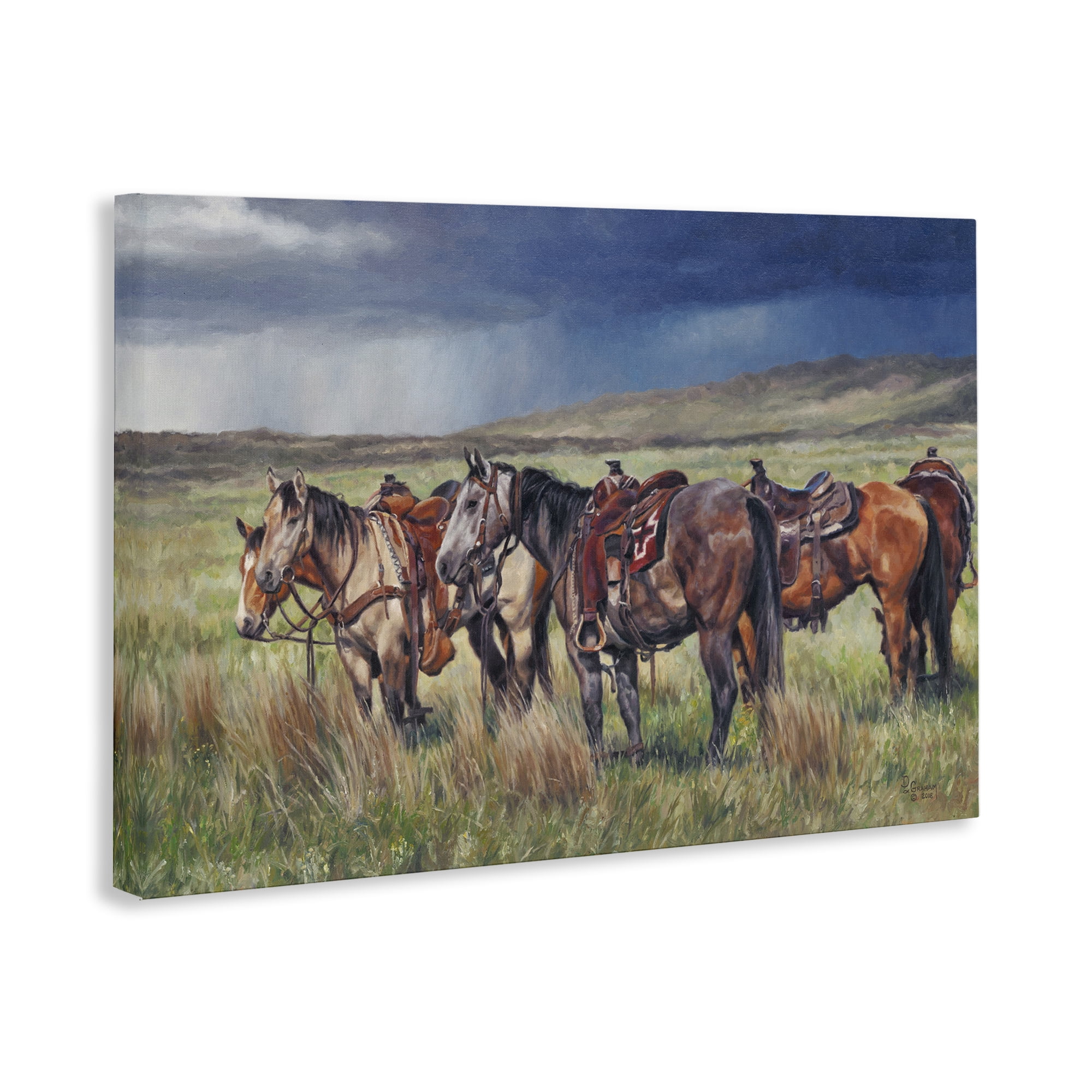 Stupell Industries Hurry Up & Wait Animals & Insects Painting Gallery Wrapped Canvas Art Print Wall Art, 45 x 30