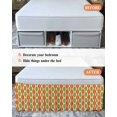thumbnail image 7 of Orange Green Geometric Wrap Around Bed Skirts for Queen Bed 18" Drop,Bed Skirt with Adjustable Elastic Belt Dust Ruffle Bed Valance for Bedroom Hotel Abstract Moire Modern Vintage Bed Frame Cover, 7 of 7