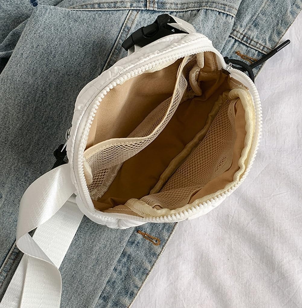 Puffer Belt Bag for Women Crossbody Purse Waist Packs Padded Cross Body Hobo Shoulder Travel Purse Cute Quilted Fanny Pack