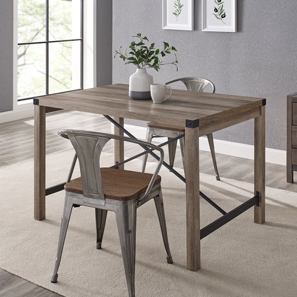 Manor Park Rustic Farmhouse Dining Table, Grey Wash