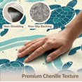 thumbnail image 6 of ODIKA 9'x12' Washable Area Rug Low Pile, Flatwoven, Nautical Turtle Ocean Waves Entry Themed Teal Beachy Bathroom for Great Room, Indoor Concept, Large Living, 6 of 7