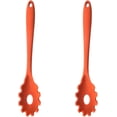 thumbnail image 1 of 1-2 Pack Silicone Pasta Fork Heat Resistant Noodle Spaghetti Server Spoon (Orange, 2 Pack), 1 of 5