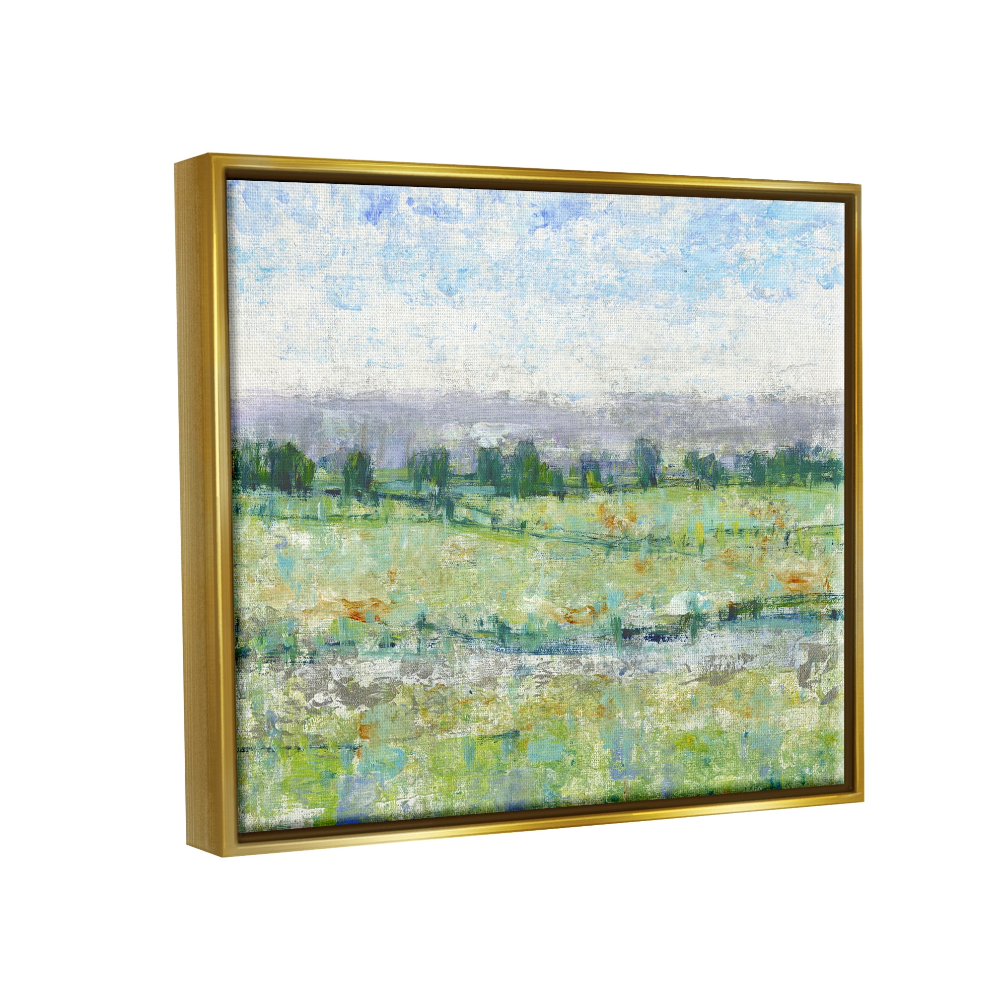 Stupell Mountain Impressions Abstract Landscape Landscape Painting Gold Floater Framed Art Print Wall Art